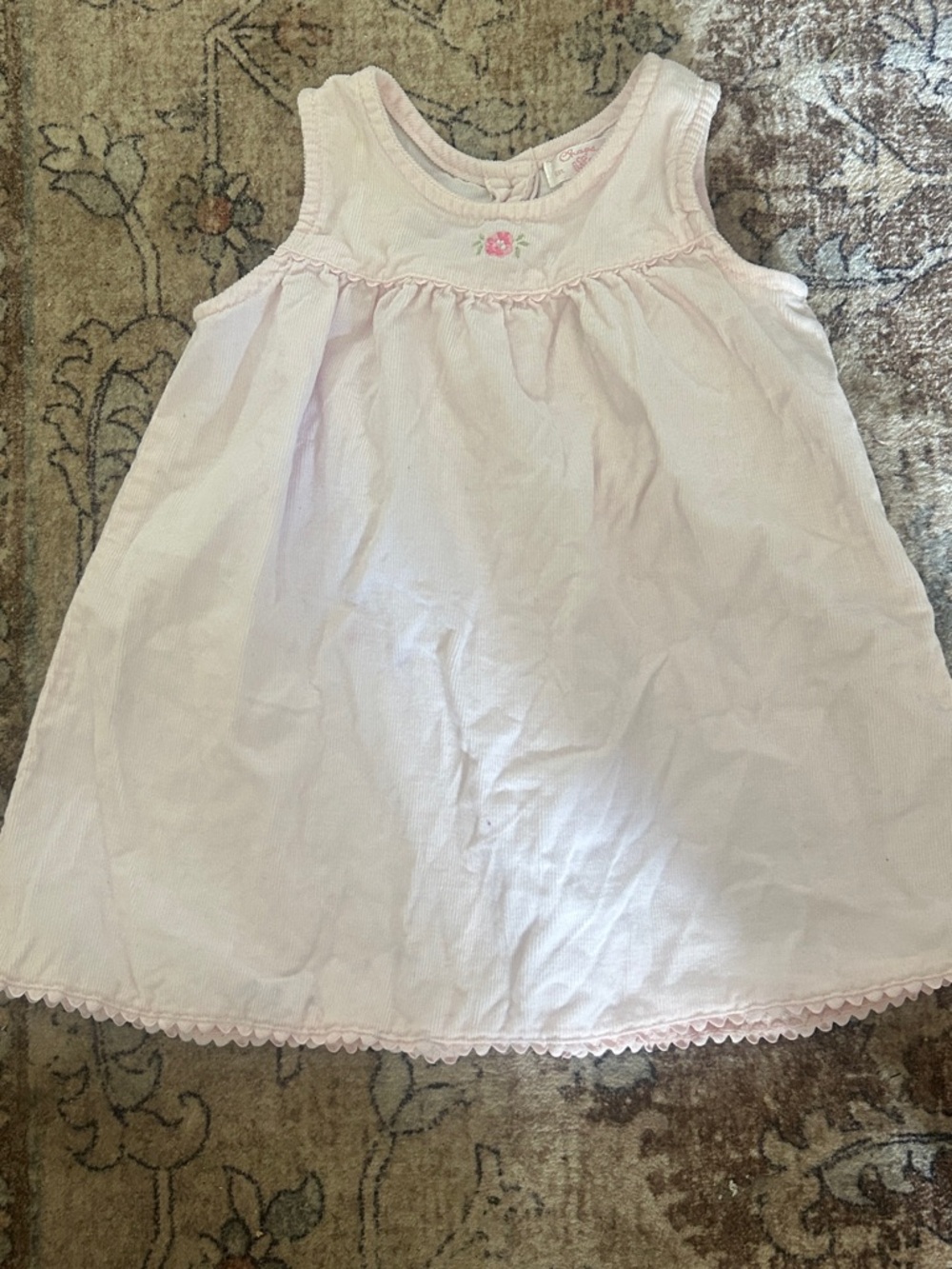 Light Pink Baby Sundress with Floral Accent vintage Y2K 90s